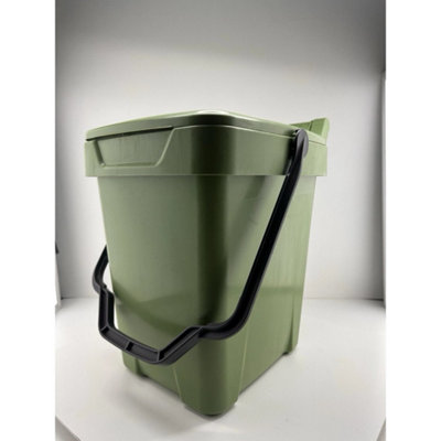  - Green Large 25 Litre Compost Caddy For Food Waste Recycling 25L Kerbside Bin