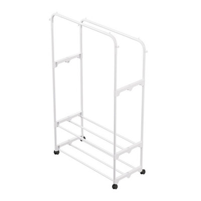  - Freestanding Clothes RackDouble Rod Layered Garment Rack For Hanging Clothes