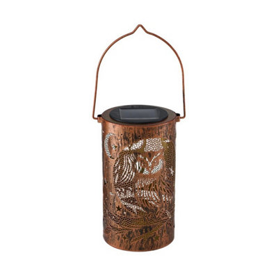  - Owl Solar Powered Led Lantern Lights Waterproof Hanging Lamp Outdoor Garden Lamp