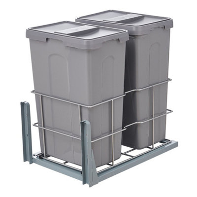 400mm Recycle Waste Bin Recycling Cupboard Pull Out & Soft Close Kitchen Cabinet from B&Q