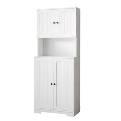 4-Door Tall Kitchen Pantry Cabinet With Countertop & Inner Shelves from B&Q