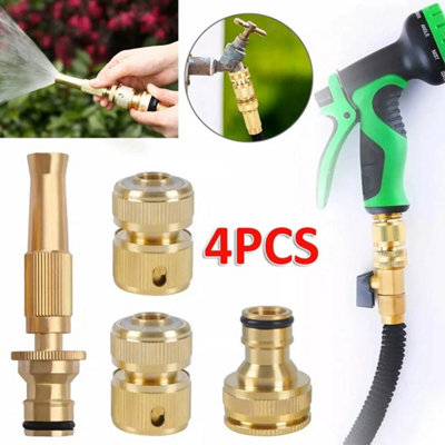 4Pcs/set Brass Garden Hose Pipe Fitting Tap Hosepipe Spray Nozzle Connectors Watering from B&Q
