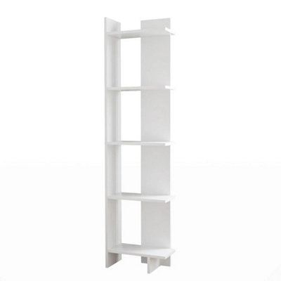 Tall Bookcase Shelf 5 Tiers Narrow Display Rack Bookshelf Storage Furniture Unit from B&Q