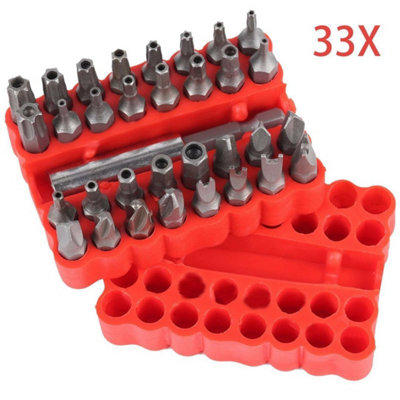 33Pc Screwdriver Security Bit Set Tamperproof Hex Key Spanner Torx Tri-Wing from B&Q