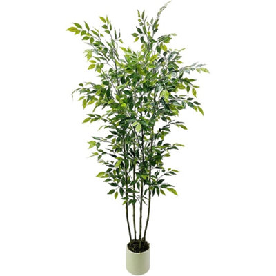 180Cm Artificial Fiddle Leaf Fig Plastic Ficus Lyrata Decor Tree from B&Q