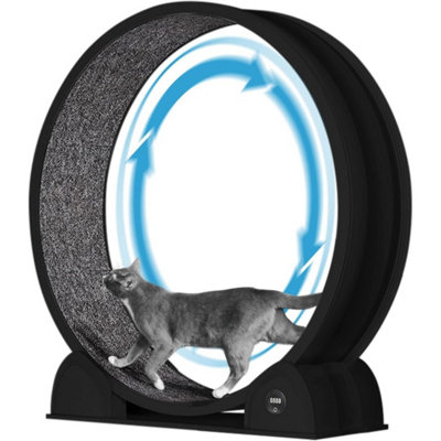 Black 45" Cat Exercise Wheel Treadmill With Pedometer For Indoor Cats from B&Q