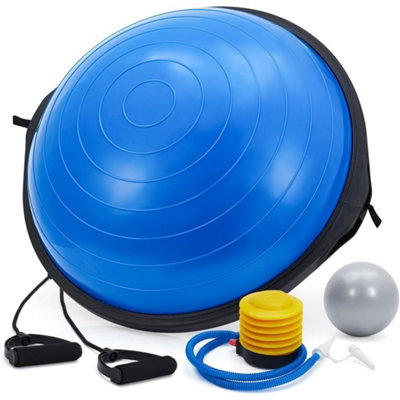 Inflatable Half Balance Ball With Resistance Bands Yoga Training from B&Q