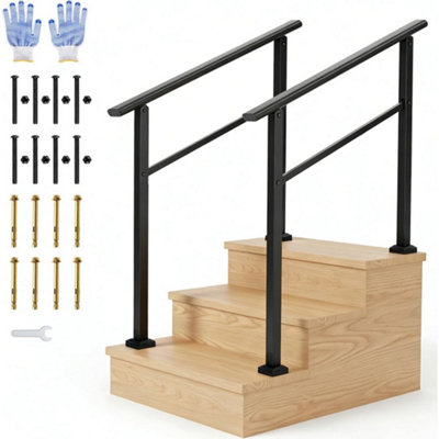 Outdoor Stair Handrail Kit For 3 Steps Matte Weatherproof Finish from B&Q