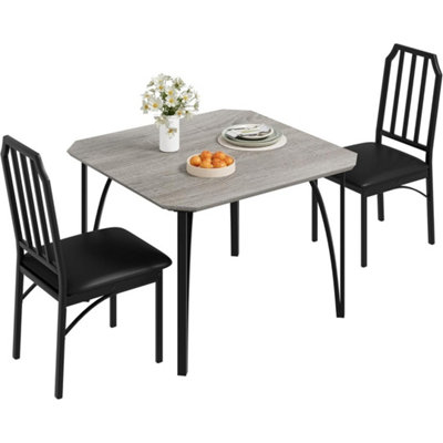  - 3Pcs Dining Table Set For 2 With Upholstered Chair Kitchen Table