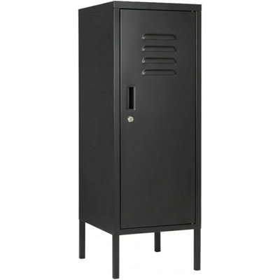  - Lockable Metal Locker Storage Cabinet With Lock Adjustable Shelf Home Garage