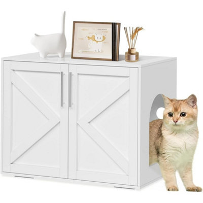 Cat Litter Box Enclosure Hidden Litter Box Furniture Wooden Cat House from B&Q