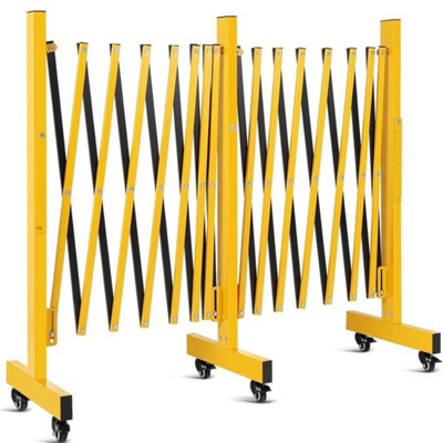  - 16Ft Metal Expandable Barricade Gate Outdoor Traffic Barricade Fence