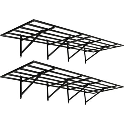  - Set 2 Wall Mount Floating Shelves Heavy Duty Garage Storage Rack 75.2X24In