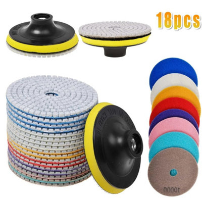 18Pcs Diamond Polishing Pads M14 Grinder Disc For Granite Marble Concrete Stone from B&Q