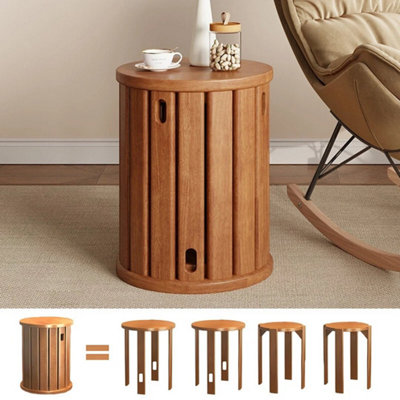  - Set Of 4 Stackable Wood Stools