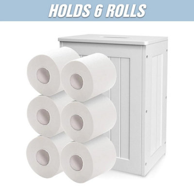 Slimline White Bathroom Storage Cabinet With Toilet Roll Holder from B&Q
