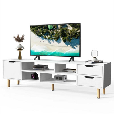 Black 140Cm High Gloss Floating Tv Unit Wall Mounted Led Cabinet from B&Q