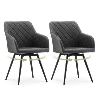  - 2X 360 Dining Chairs Faux Leather