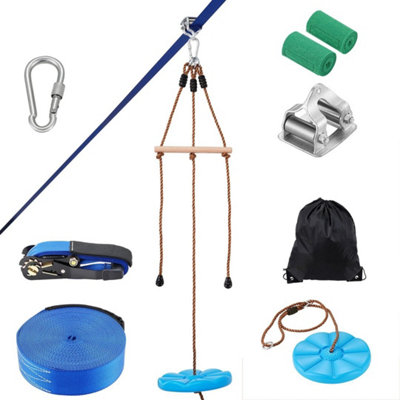 52 Ft Zip Line Kit For Adults With Trolley Supports Up To 500 Lbs