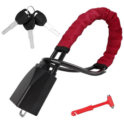 Seat Belt Lock Steering Wheel Lock Car Security Device & KeysRed