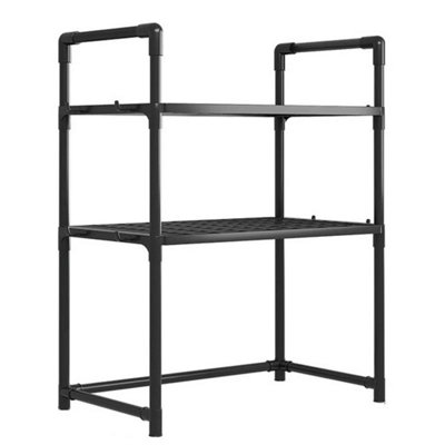  - 3 Tier Kitchen Corner Shelf Stand 2/3Tier Microwave Oven Rack Storage Organizer Black