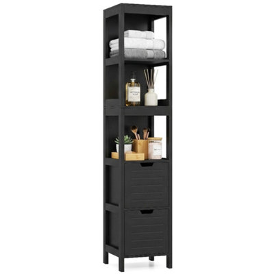 Tall Bathroom Storage Cabinet Narrow Freestanding Floor Cabinet from B&Q