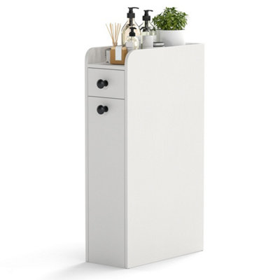  - Narrow Bathroom Storage Cabinet Compact Floor Cabinet With Drawer
