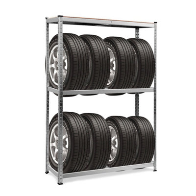 180Cm Tire Rack Storage Tire Garage Storage Utility Rack Adjustable Shelves from B&Q