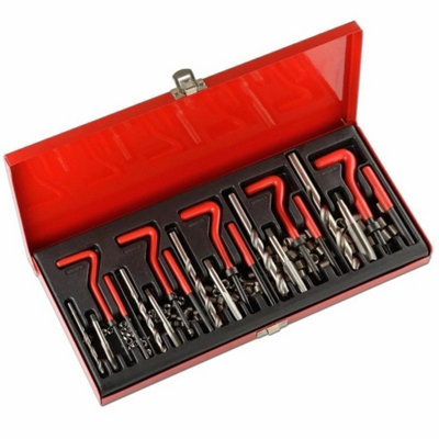 131Pc Metric Thread Repair Kit M5-M12 Helicoil Hss Drill from B&Q