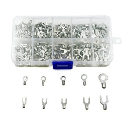 320Pcs Uninsulated Brass Ring Fork U Crimp Wire Terminals from B&Q