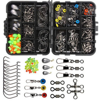 160Pcs Sea Fishing Accessories Kit Jig Hooks Swivels Clamp Tackle Box from B&Q