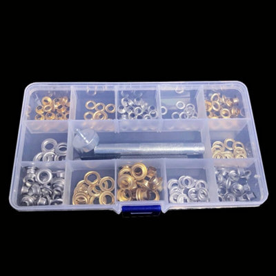 120Pcs Grommets Durable Clothing Metal Eyelets Button Set Installation Tool Kit from B&Q