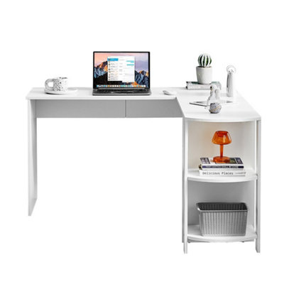 Computer Desk Study Table Laptop Home Office Workstation With Shelf from B&Q