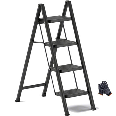 Ladder Folding Step Stool Metal Small Compact Foldable Ladders from B&Q