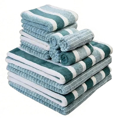 Cotton Towel Set Soft Quick Dry Face Hand Bath Towels from B&Q