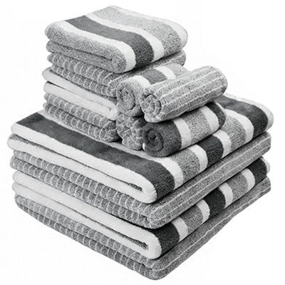 Cotton Towel Set Soft Quick Dry Face Hand Bath Towels from B&Q