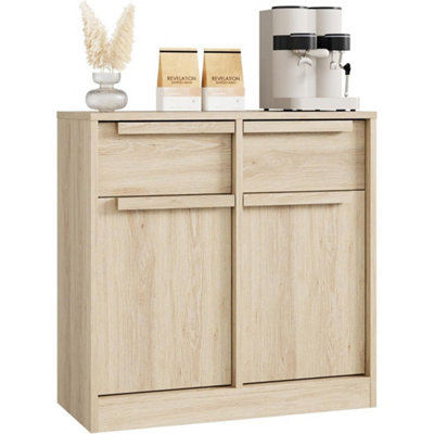  - Wooden Sideboard Storage Cupboard 2 Doors 2 Drawers Buffet Cabinet