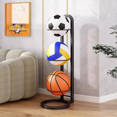 3 Layer Basketball Ball Storage Racks Football Volleyball Basket Stand Holder Organizers from B&Q