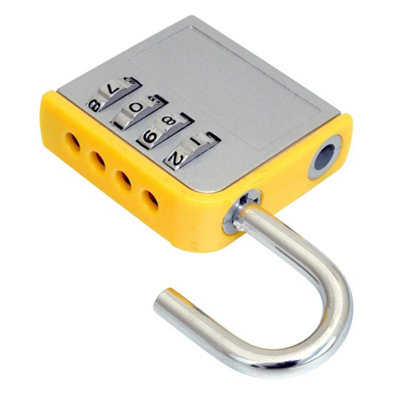 4Pc Zinc Combination Padlocks 4 Digit Resettable Lock Steel Shackle Gym Lockers