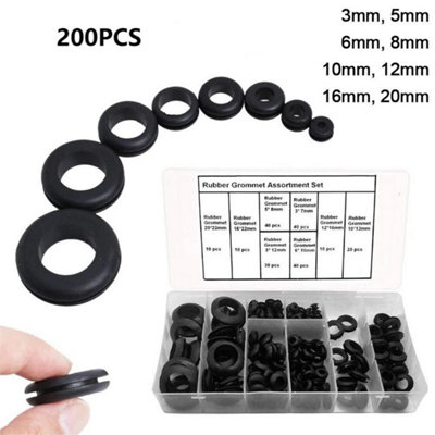 200X Wiring Grommets Rubber Grommet Open Blind Plug Bung Bungs Not Blank Closed from B&Q