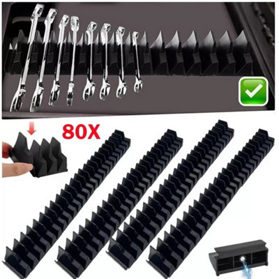 80Pcs Magnetic Wrench Organizer Modular Wrench Holder For Tool Drawer Storage