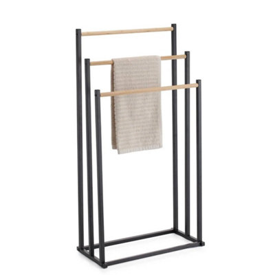  - Bamboo 3 Tier Freestanding Towel Rack Bathroom Stand Holder Floor