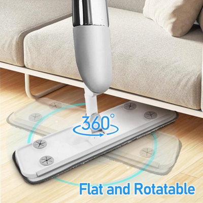 Spray Mop For Floor Cleaning 5 Reusable Microfibre Pad 550Ml Water Bottle Tank from B&Q