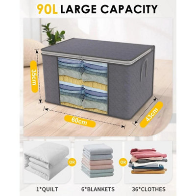 8 Pack 90L Storage Bags Zipped For ClothesBeddingToys  Packing Moving Box from B&Q
