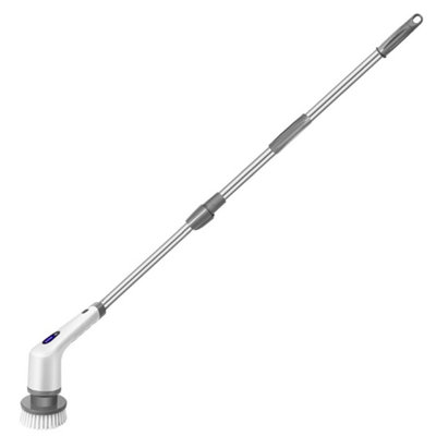 Grey Cordless Spin Scrubber Brush Rechargeable Bathroom Floor Tile Shower Tub Cleaner from B&Q