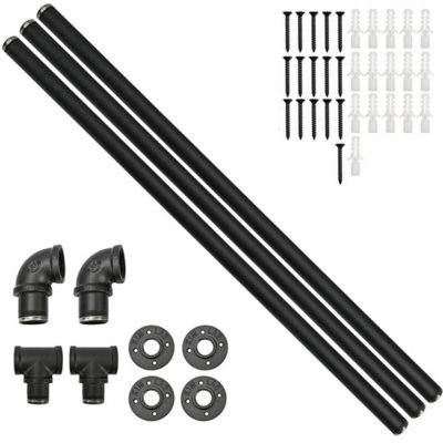 300Cm With 4 Brackets Handrail Stair Rail Grab Balustrade Metal Staircase Banister Bar from B&Q