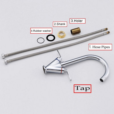 360 Swivel Kitchen Sink Tap Dual Lever Hot Cold Faucet from B&Q