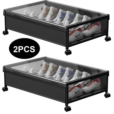  - 2X Large Underbed Storage Box On Wheels & Lid