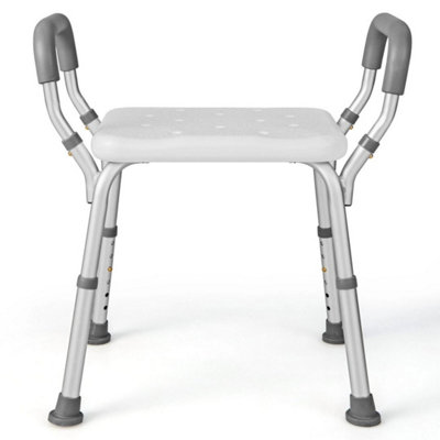Disabled Bath Stool Medical Adjustable Elderly Shower Chair Bench-Black from B&Q