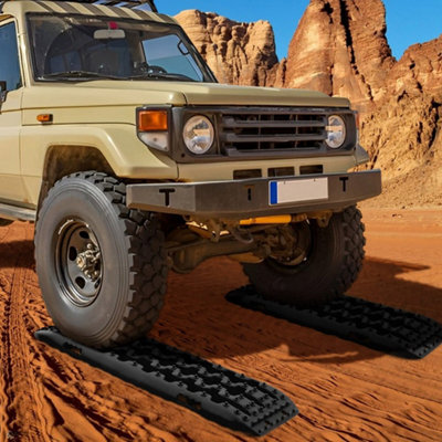 2 Pcs Recovery Traction Tracks Traction Boards Set Sand Mud Traction Tire Ladder from B&Q